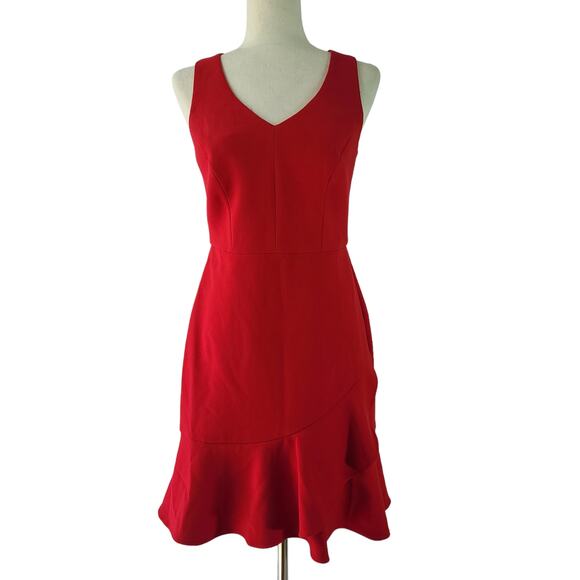 Trina Turk Dresses & Skirts - Trina Turk Red Sleeveless Dress Flounce Hem Skirt Size 2